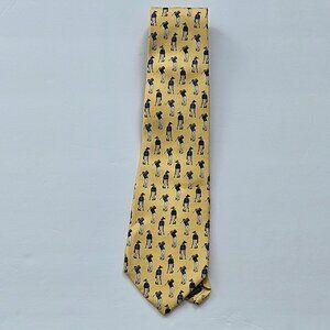 Men's Lauren Ralph Lauren Silk Allover Golf Print Tie - Yellow - OS- Like New